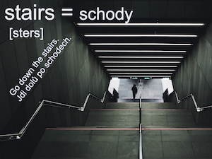 stairs [sters] = schody